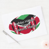 Schöne Kenyan Flag Cube mit Gruß Ovaler Aufkleber (Umschlag)