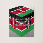 Schöne Kenyan Flag Cube mit Gruß Puzzle (Vertikal)