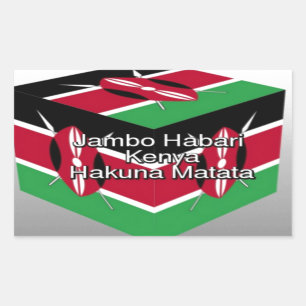 Schöne Kenyan Flag Cube mit Gruß Rechteckiger Aufkleber