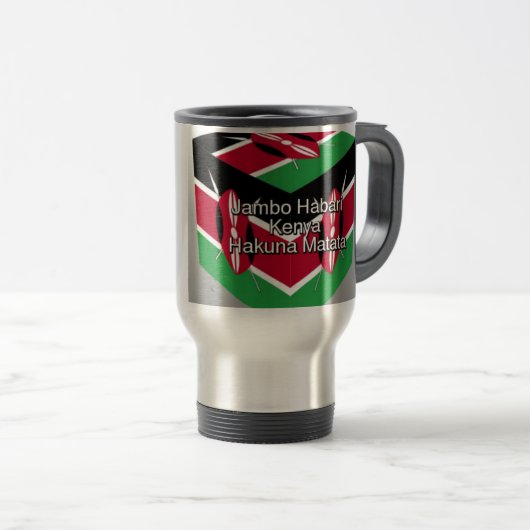Schöne Kenyan Flag Cube mit Gruß Reisebecher (VorderseiteRechts)
