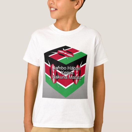 Schöne Kenyan Flag Cube mit Gruß T-Shirt (Vorderseite)