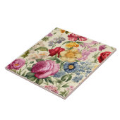 Schöne Keramik mit Blumen. Fliese (Seite)