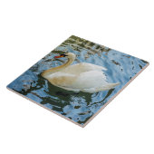 Schöne Keramik mit weißem Schwan Fliese (Seite)