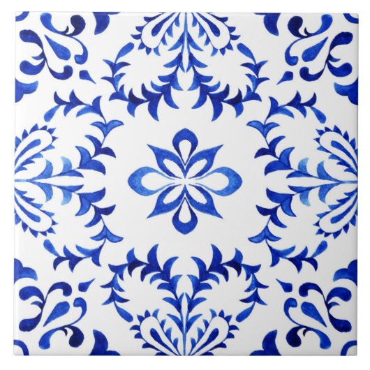 Schöne Keramik Tile Blau und Weiß Azelujo. Fliese (Vorderseite)