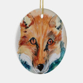Schöne Keramik Watercolor Fox Keramik Ornament (Rechts)