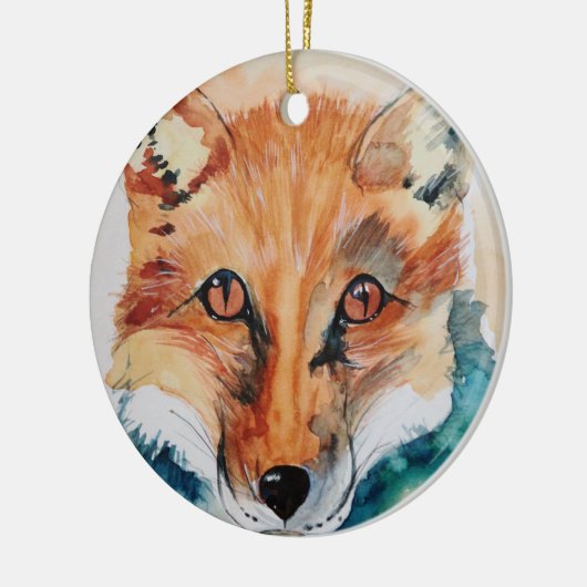 Schöne Keramik Watercolor Fox Ornament (Links)