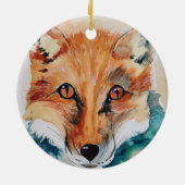 Schöne Keramik Watercolor Fox Ornament (Hinten)