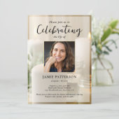 Schöne Kerzen, Lebensfeier Foto Beerdigung Einladung (Stehend Vorderseite)