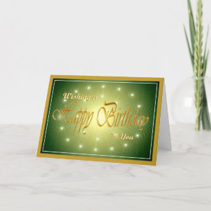 Schöne Kerzen zum Geburtstag in Grün und Gold Karte