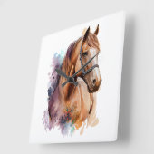 SCHÖNE KESTNUTZWASSERFARBENHORSE QUADRATISCHE WANDUHR (Winkel)