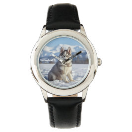 Schöne Kid's Husky Hund Personalisierung Armbanduhr
