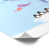 Schöne Kinder Weltkarte mit Illustrationen Poster (Ecke)