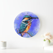 Schöne Kingfisher Bird Painting Uhr (Zuhause)