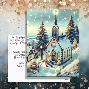 Schöne Kirche an einem Wintertag Weihnachten