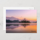 Schöne Kirche auf Insel Bled-See Slowenien Postkarte (Vorne/Hinten)