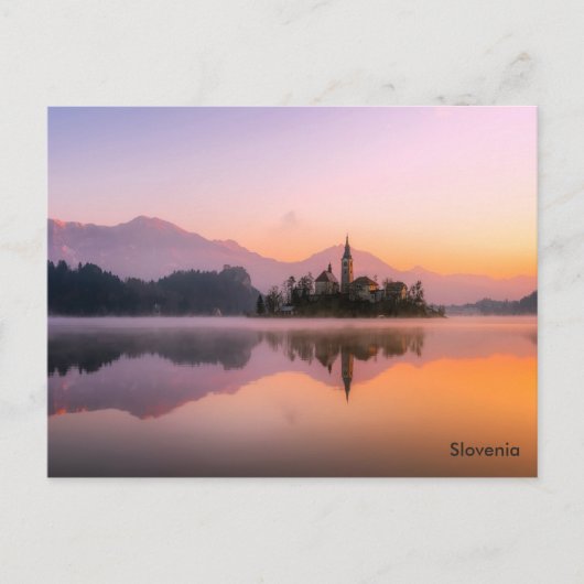 Schöne Kirche auf Insel Bled-See Slowenien Postkarte (Vorderseite)