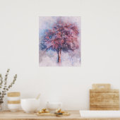 schöne Kirschblüte Aquarell Poster (Küche)