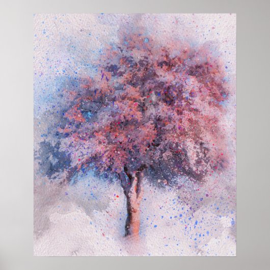 schöne Kirschblüte Aquarell Poster (Vorne)