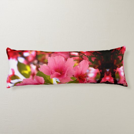 schöne Kirschblüte Rundkissen 41 cm Seitenschläferkissen (Rückseite)