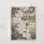 Schöne Kirschblüten Individuelle Name mit Bedeutun Postkarte (Vorne/Hinten)