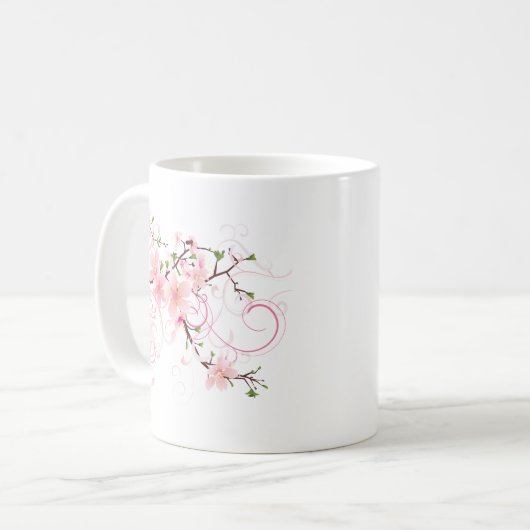 Schöne Kirschblüten Kaffeetasse (Vorderseite Links)