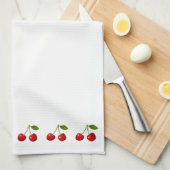 Schöne Kirschfrüchte auf Weiß Geschirrtuch (Viertel Falte)