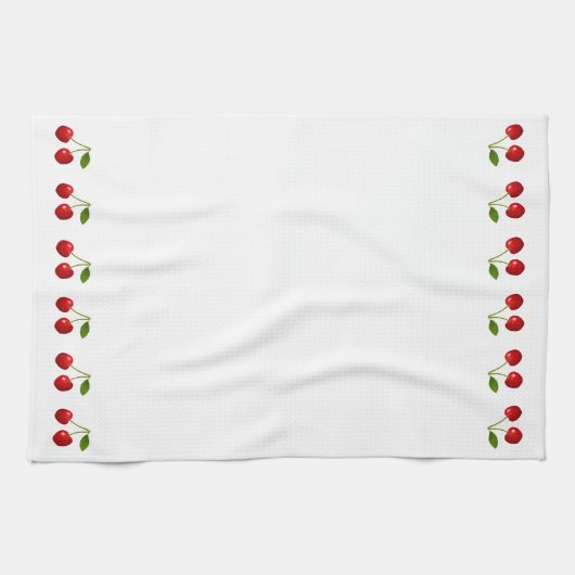 Schöne Kirschfrüchte auf Weiß Geschirrtuch (Horizontal)