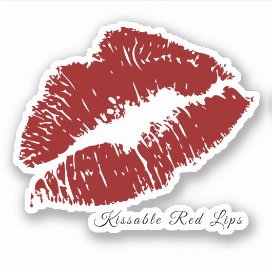 Schöne kissable rote Lippen Aufkleber (Vorderseite)
