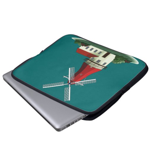 Schöne Kittel-Windmühle Laptopschutzhülle (Vorne Knopf)