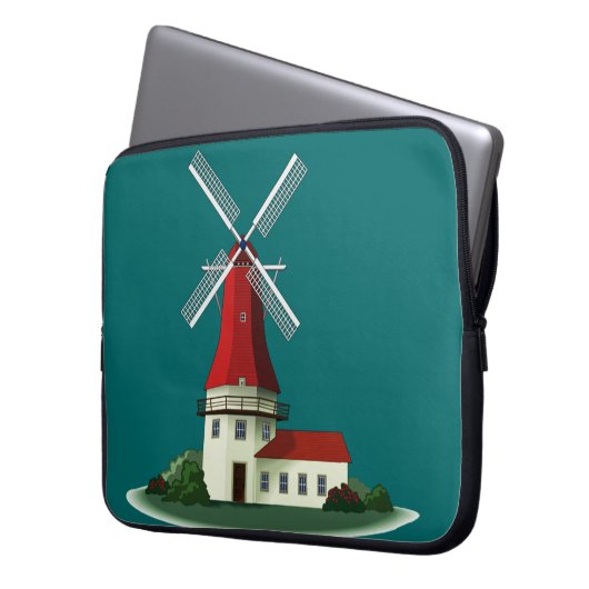 Schöne Kittel-Windmühle Laptopschutzhülle (Vorderseite Links)