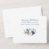 Schöne Kitten Blume Blau Es ist eine Baby-Dusche All In One Einladung (Rückseite)