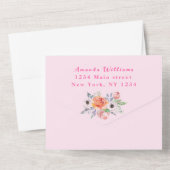 Schöne Kitten Blume Pink Es ist eine Girl Baby Dus All In One Einladung (Rückseite)