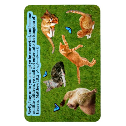 Schöne Kitten Scripture Magnet Matthew 18:3 (Vertikal)