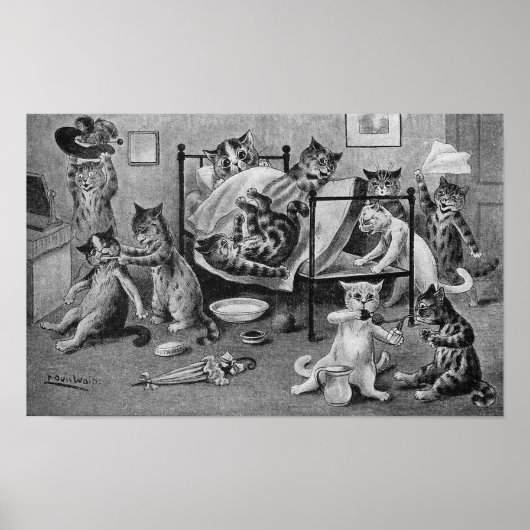 Schöne Kittens, Louis Wain Poster (Vorne)