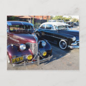 Schöne klassische Autos auf der Automesse Postkarte (Vorderseite)