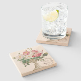 Schöne klassische französische Wasserfarbenblumen  Steinuntersetzer