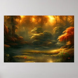 Schöne klassische Landschaft kleine Bachpos Poster