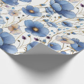 Schöne kleine blaue Wildblume Geschenkpapier (Ecke)