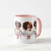 Schöne kleine Mädchen auf romantischer Tasse (VorderseiteRechts)