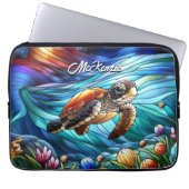 Schöne kleine Meeresschildkröte in farbenfroher Se Laptopschutzhülle (Vorderseite)