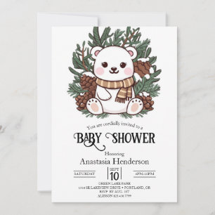 Schöne kleine Polar Bear Digital Baby Dusche Einladung