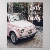 Schöne kleine rosa Fiat in Paris Poster (Vorne)