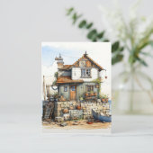 Schöne Kleine Seebadehalde Kunst Postkarte (Stehend Vorderseite)