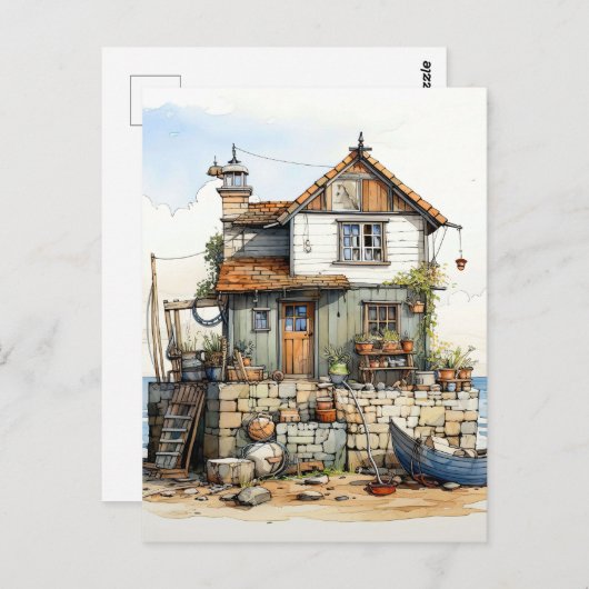 Schöne Kleine Seebadehalde Kunst Postkarte (Vorne/Hinten)