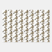 Schöne kleine Vögel Weiße Pfirsichbeige Geschenkpapier Set (Vorderseite 3)