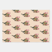 Schöne kleine Vögel Weiße Pfirsichbeige Geschenkpapier Set (Vorderseite 2)