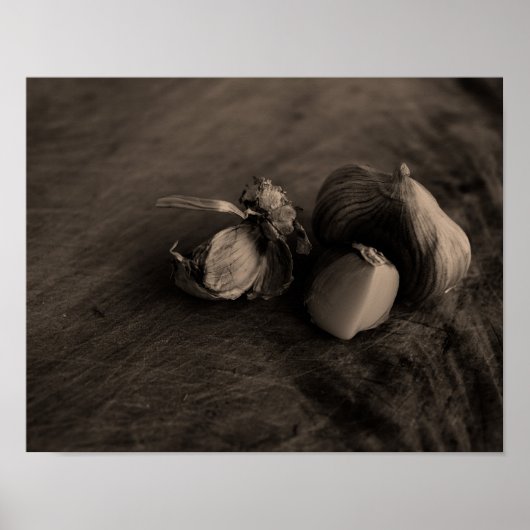 Schöne Knoblauch Stillleben Kunstfotografie Poster (Vorne)