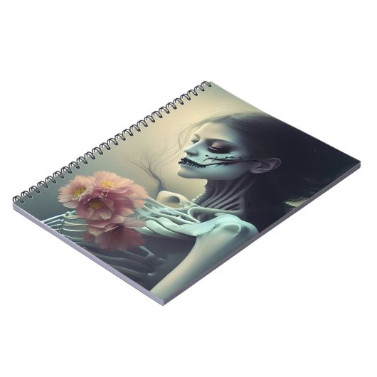 Schöne Knochen AI Generierte Kunst Notizblock (Linke Seite)