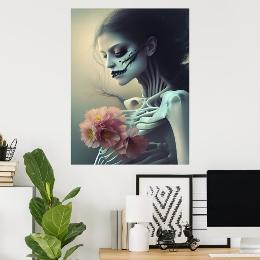 Schöne Knochen AI Generierte Kunst Poster (Heimbüro)