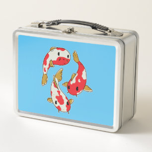 Schöne Koi-Fische Cartoon-Design Metall Brotdose